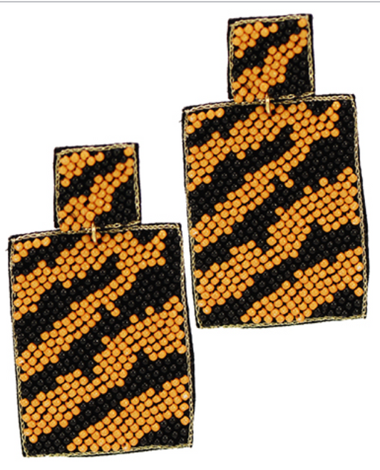 Beaded Animal Print Rectangles