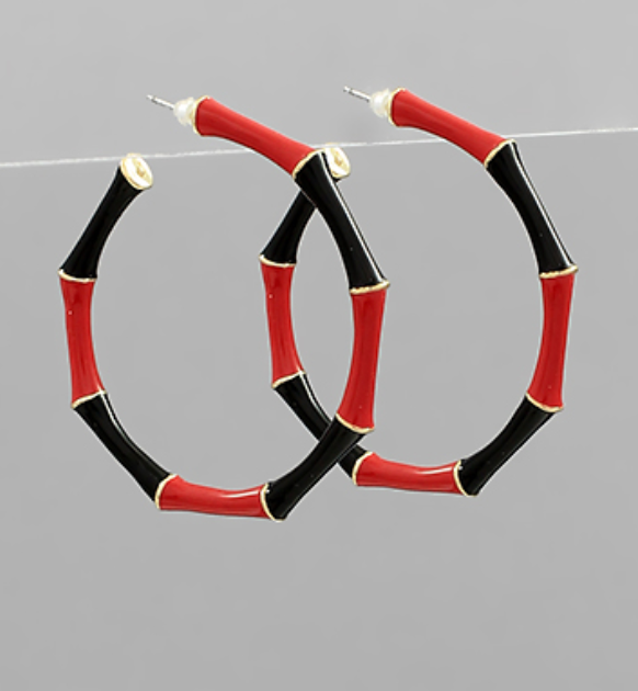 Red/Black Bamboo Hoops