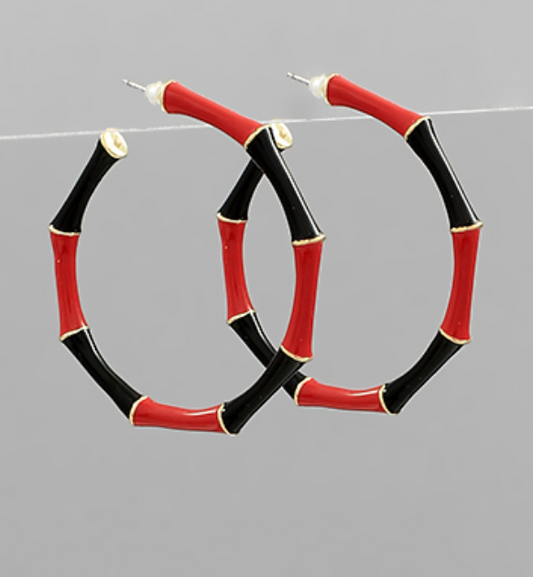 Red/Black Bamboo Hoops