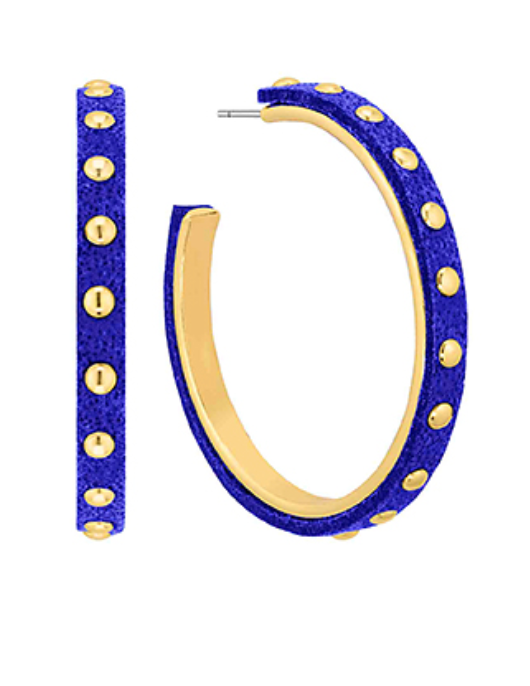 Dot Leather Hoops