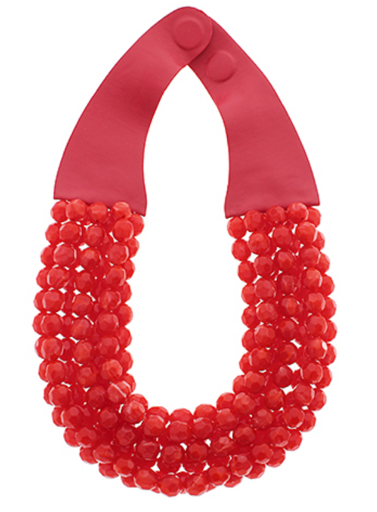 Red Statement Necklace (Gameday Accessory)