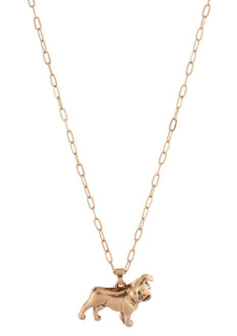 Bulldog Pendant Necklace (Gameday Accessory)