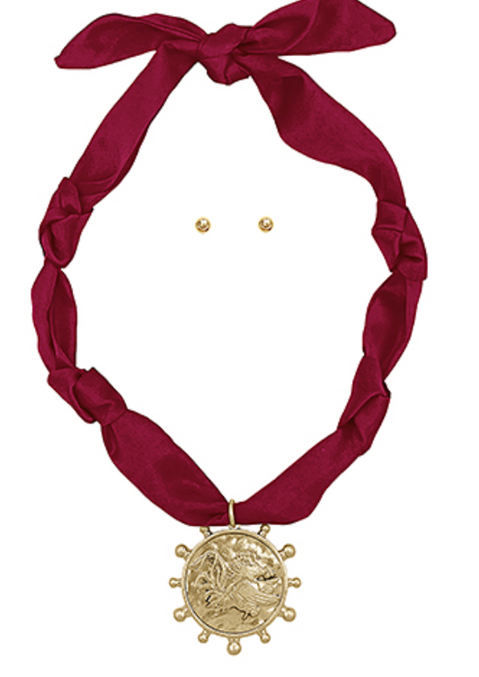 Gamecock Scarf Necklace
