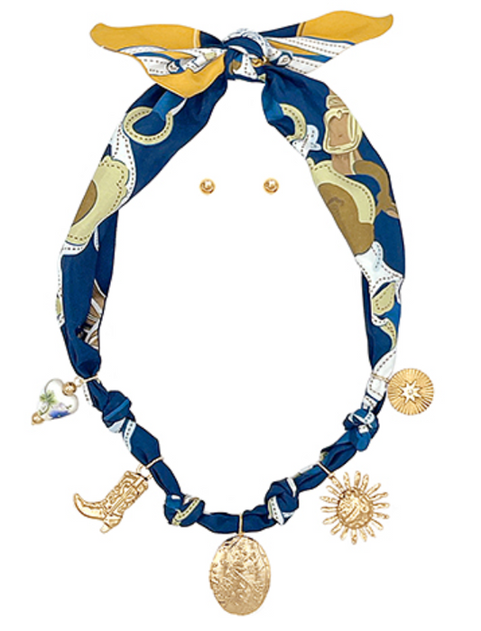 Boot Charm Scarf Necklace