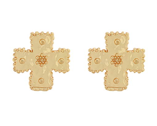 Textured Cross Earrings