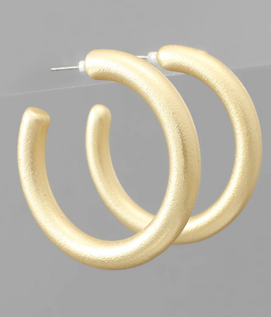 Matte Gold Hoops