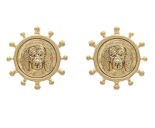 Smokey Dog Coin Earrings