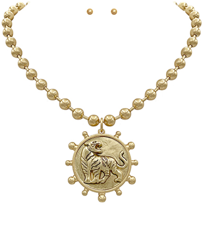 Roaring TIger Coin Necklace (Gameday Accessory)