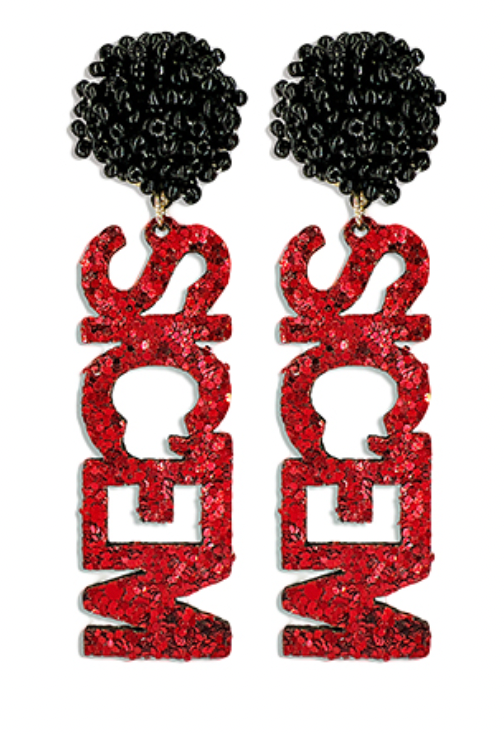 Glitter Sic Em Earrings