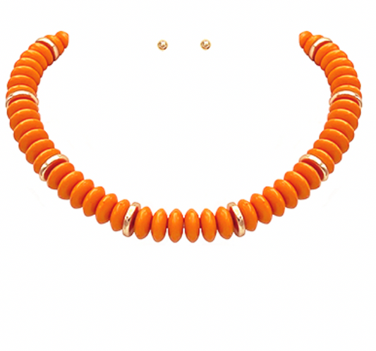 Orange Rondelle Necklace