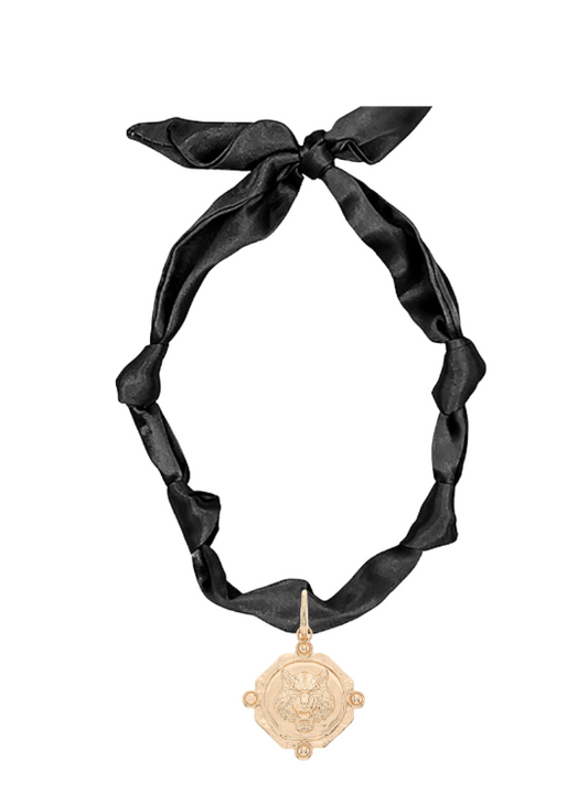 Black Tiger Scarf Necklace