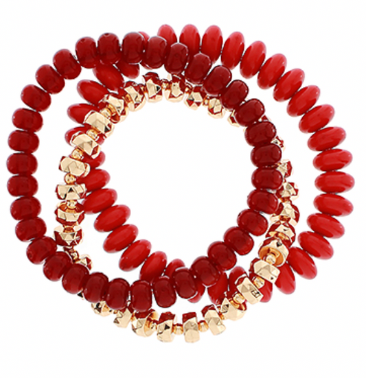 Red/Gold Bracelet Stack