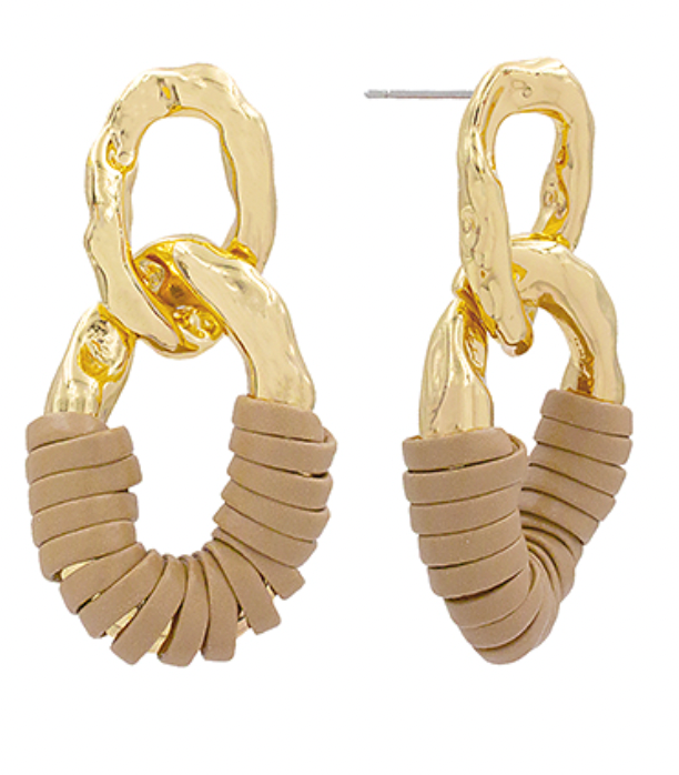 Wrapped Geo Oval Earrings