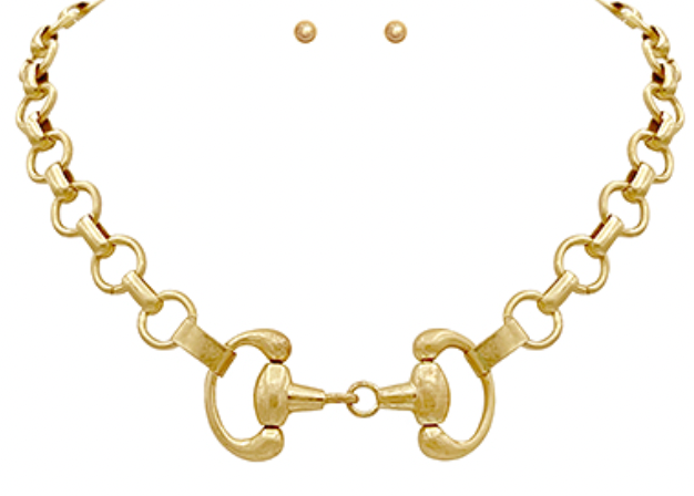Linked Horse Bit Necklace