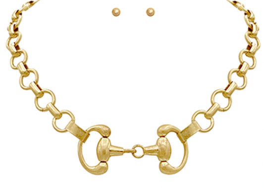 Linked Horse Bit Necklace