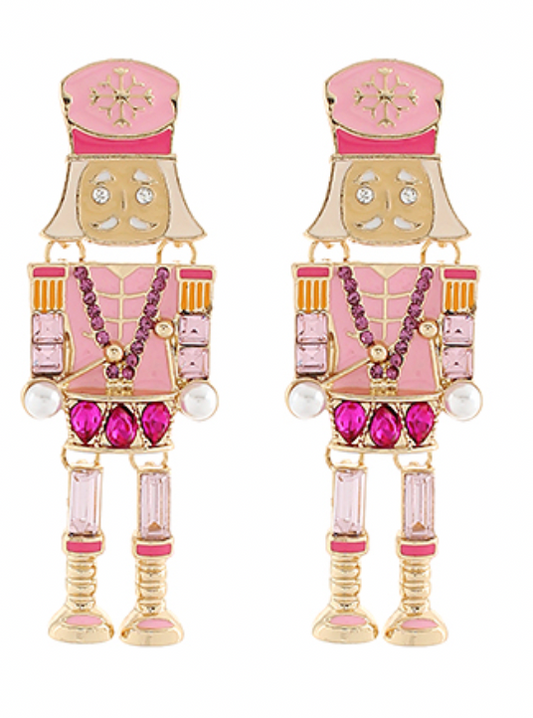Pink Nutcracker Earrings