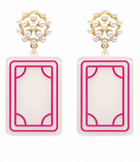 Pearl Mahjong Earrings