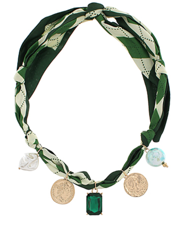 Green Multi Scarf Necklace