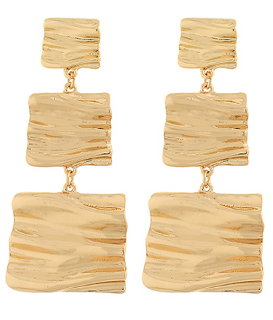 Trio Gold Link Earrings
