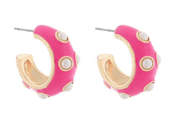 Color Coated Pearl Hoops