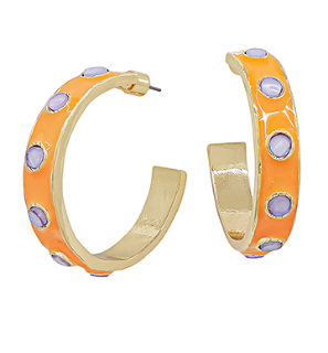 Orange/Gray Stationed Round Hoops