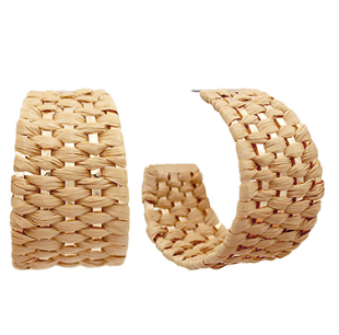 Woven Raffia Earrings