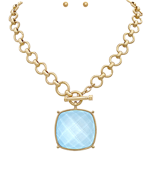 Square Stone Necklace