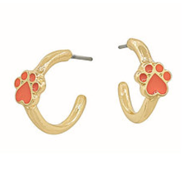 Orange Paw Hoops