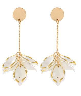 Cluster Pearl & Bar Earrings