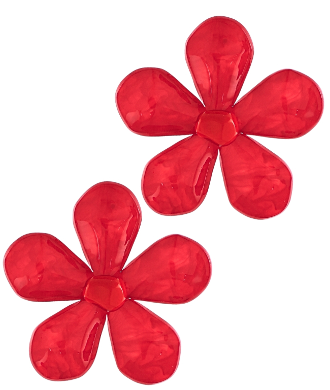 Large Red Acrylic Flowers