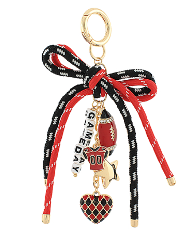 Red/Black Gameday Bag Charm