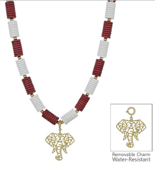 Flat Bead Elephant Necklace