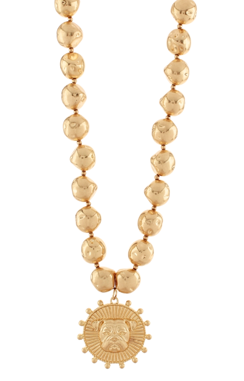 Bulldog Bead Necklace
