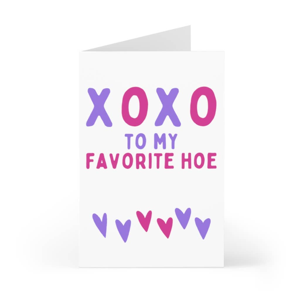 Funny Galentine's Day Card - XOXO Hoe Galentines Day Cards