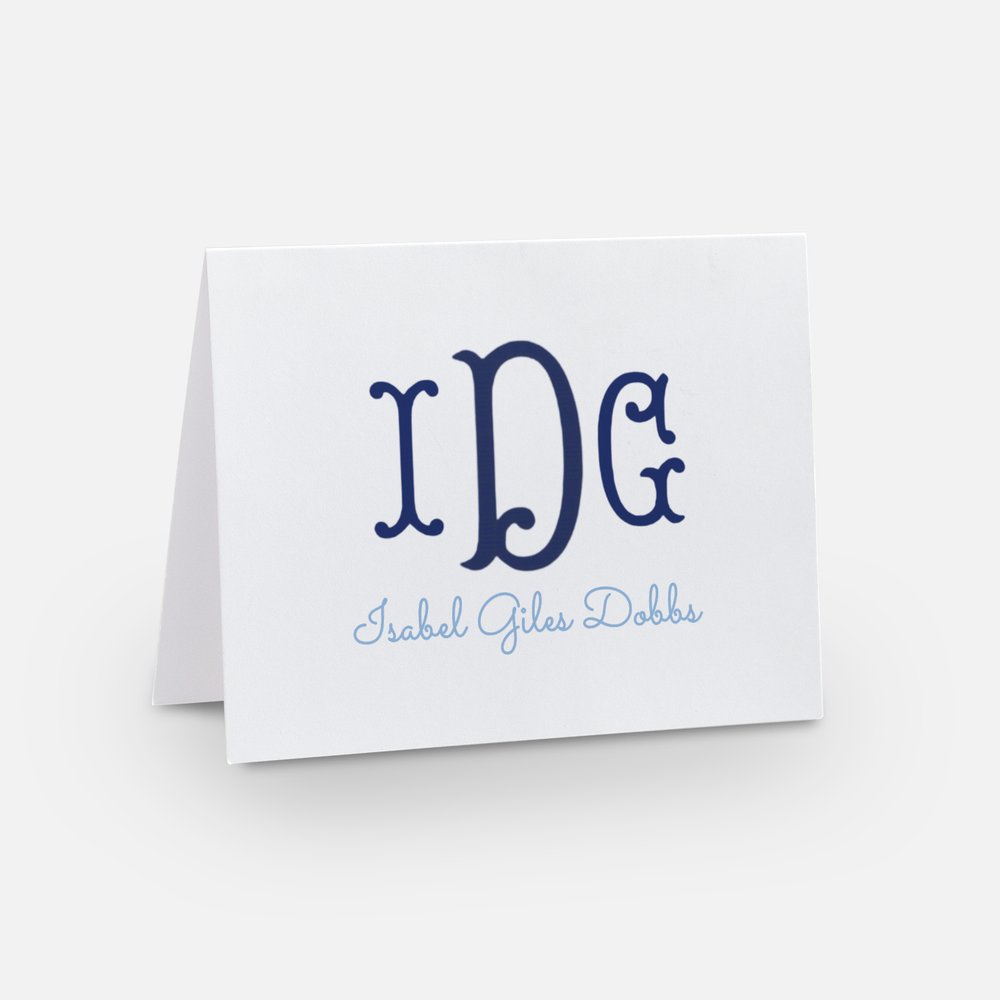 Folded Monogram Notecards