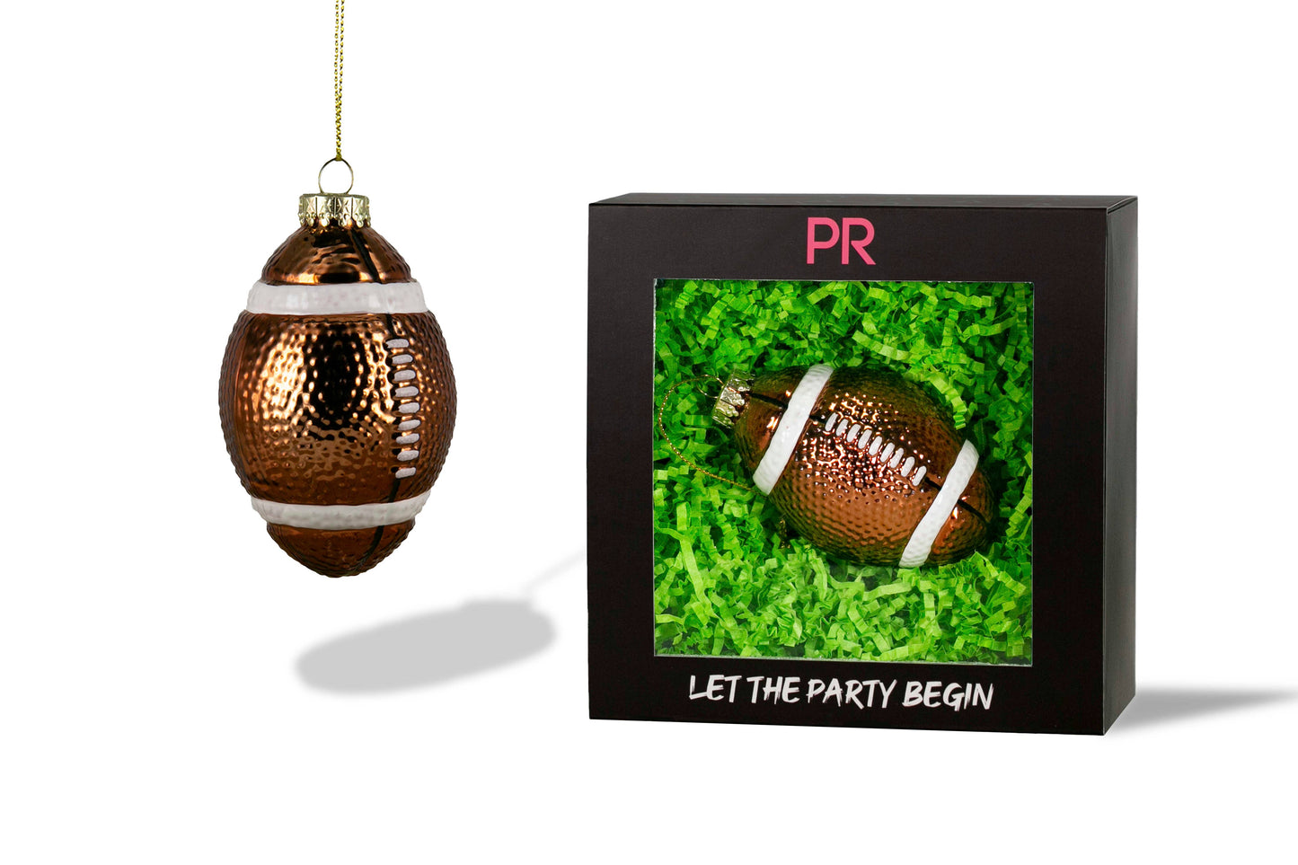 Party Rock | Football Glass Ornament