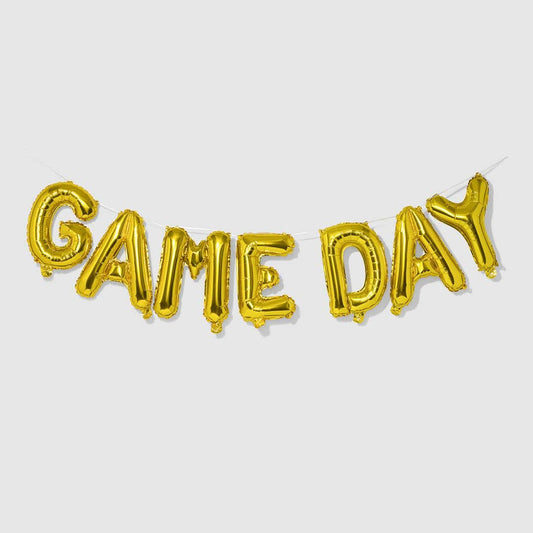 Gold Game Day Balloon Banner