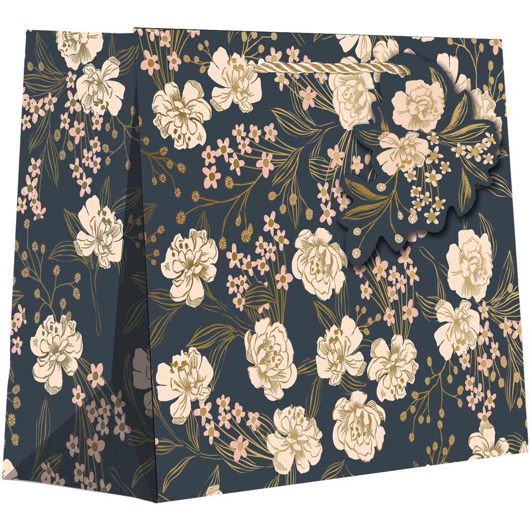 Retro Floral Charcoal - Totes - Large