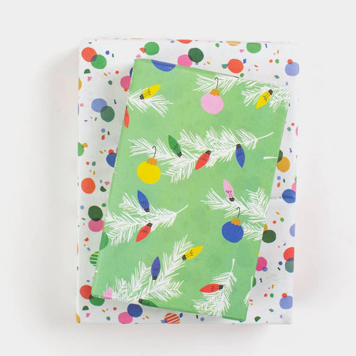 Boughs/ Twinkled • Double-sided Eco Wrapping Paper • Holiday