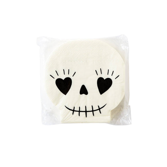 Shaped Heart Eye Skull Paper Cocktail Napkin