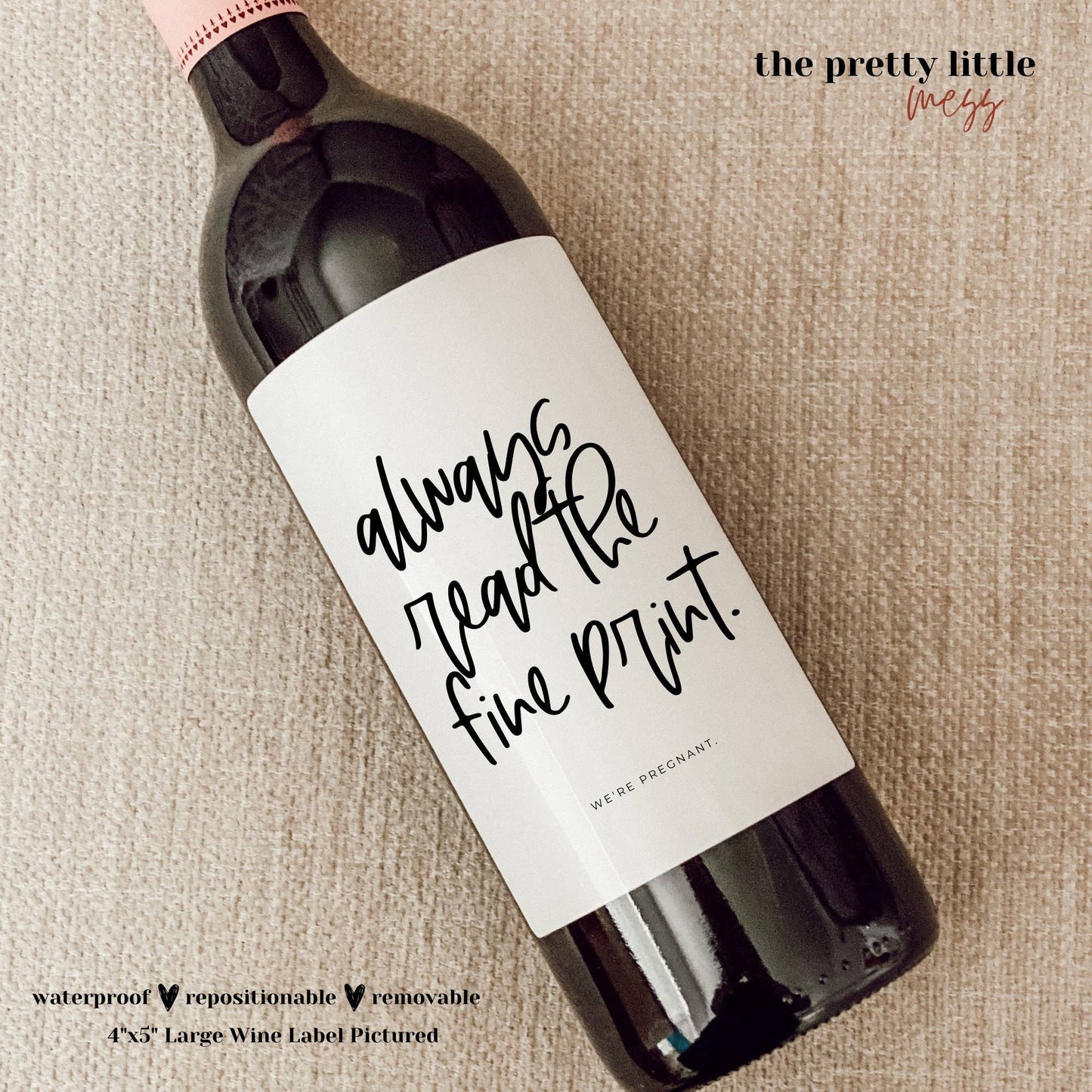 Baby Announcement Wine Label