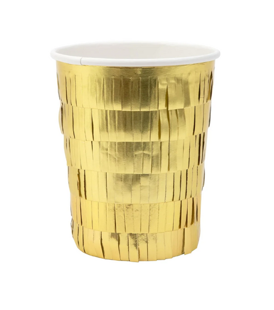 Gold Fringe Party Cups