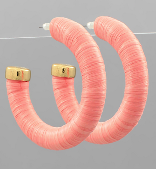 Coral Wrapped Hoops