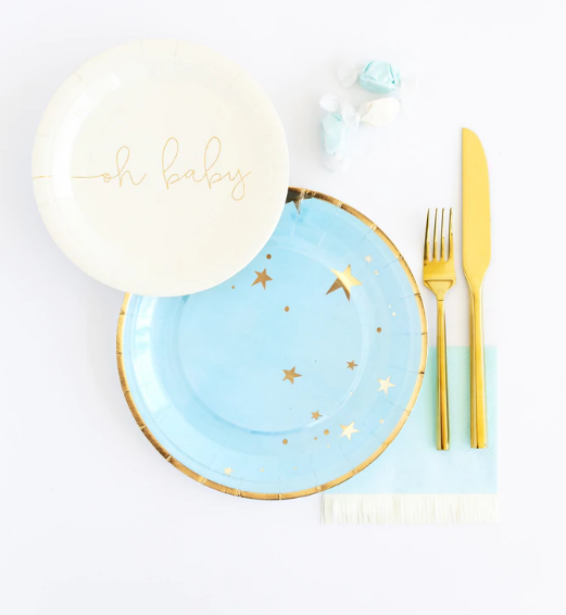 Baby Blue Star 9" Plates