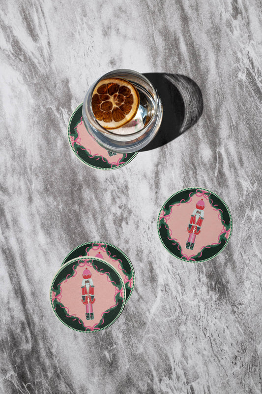 Pink Nutcracker Coasters | Set of 4