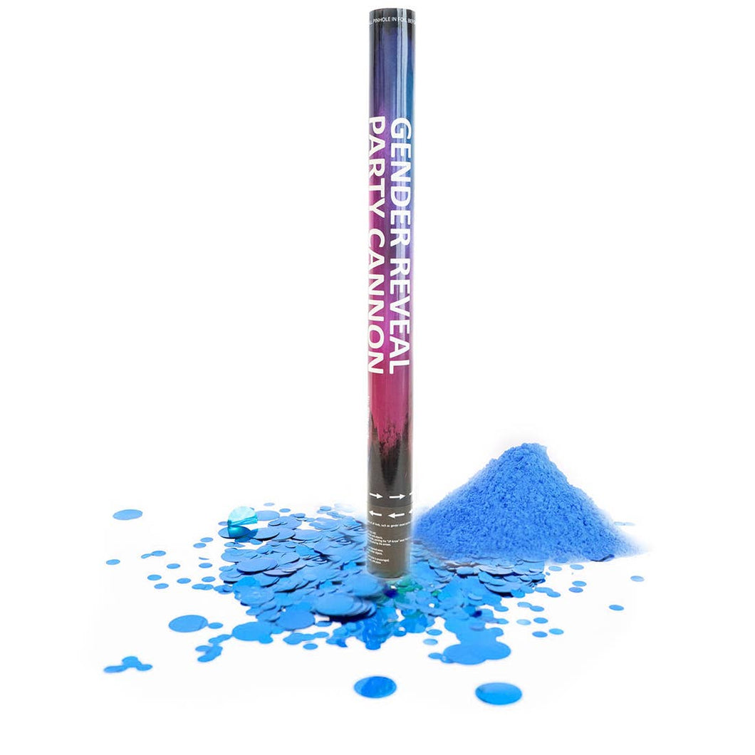 BLUE Holi Powder + Confetti Gender Reveal Cannon