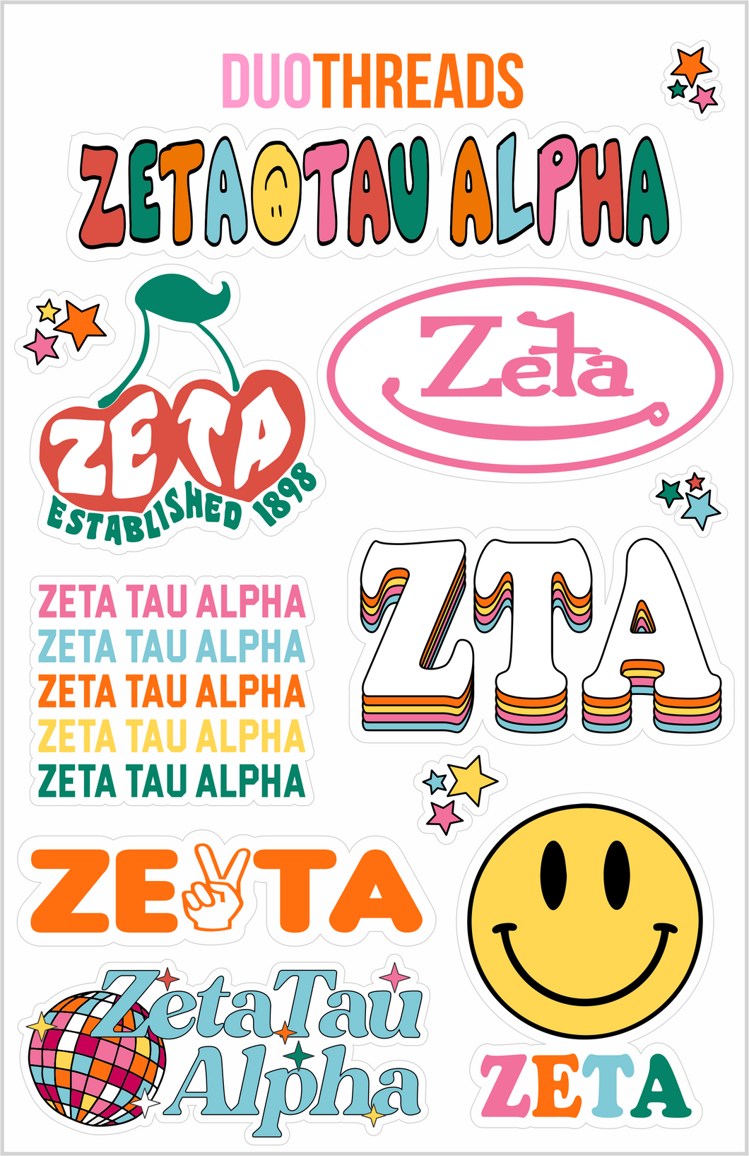 ZTA Rainbow Sticker Sheet