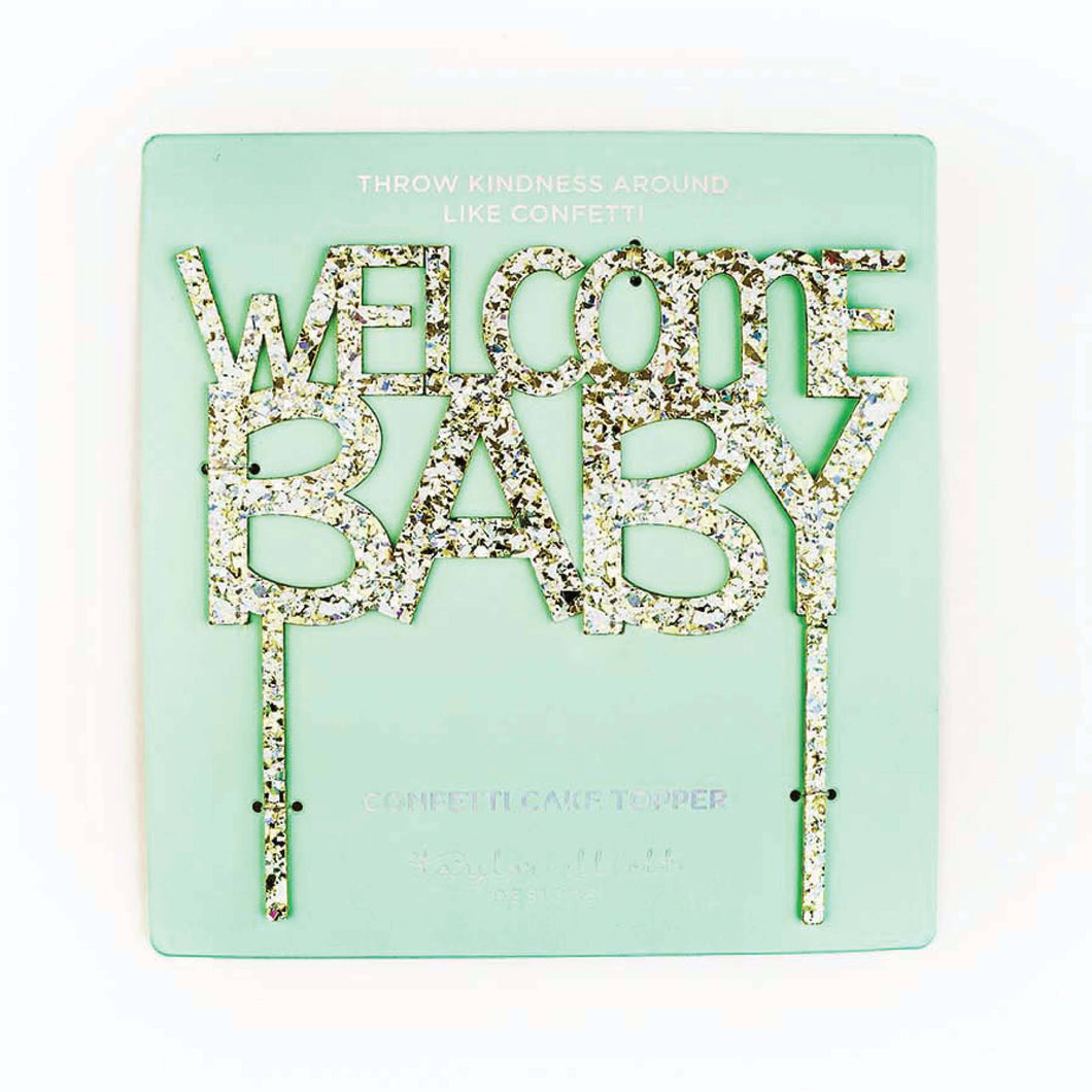 Welcome Baby Pearl Cake Topper