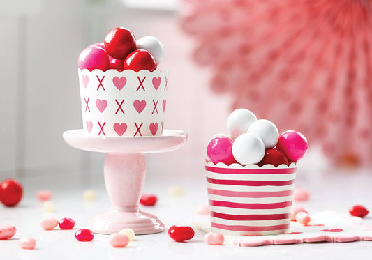 Pink and Red Stripes Baking Cups