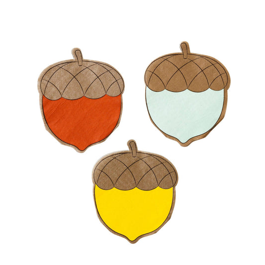 Harvest Acorn Shaped Cocktail Napkin Set